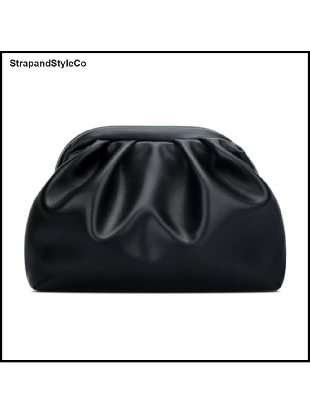 Vegan Leather Ruched Clutch with Removable Chain Strap Evening Bag
